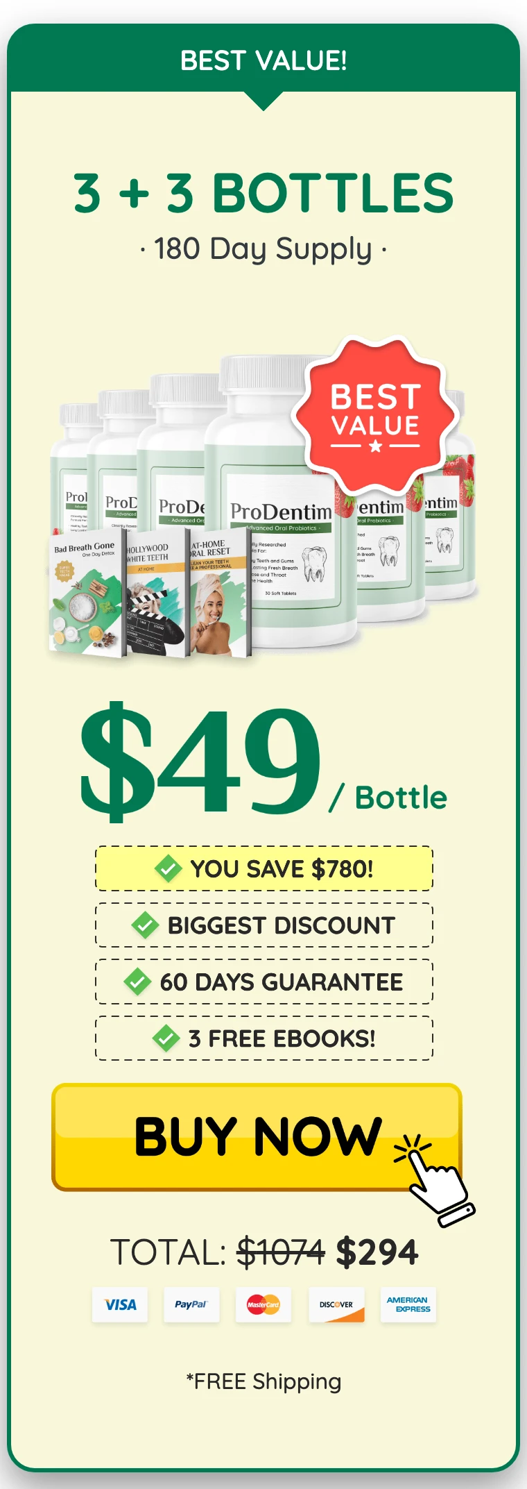 ProDentim 6 bottles
